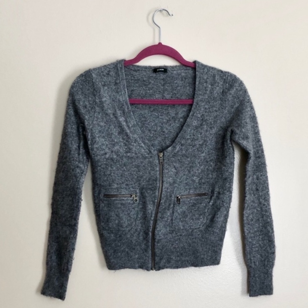 J.Crew Grey Soft Zip Up Cardigan